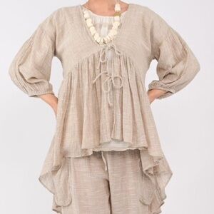 Elegant Beige Women's Top